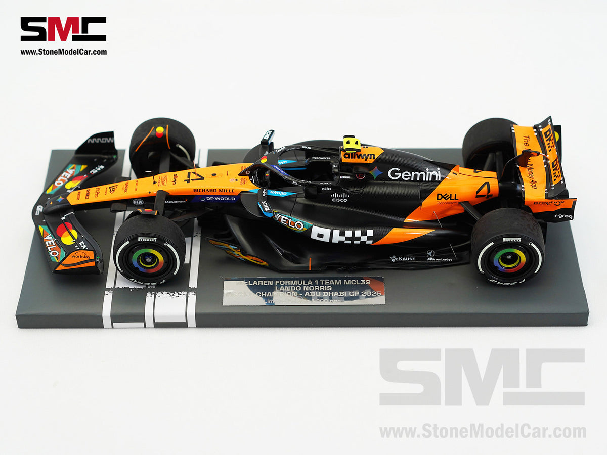 McLaren F1 MCL39 #4 Lando Norris Abu Dhabi GP 2025 World Champion 1:18 MINICHAMPS