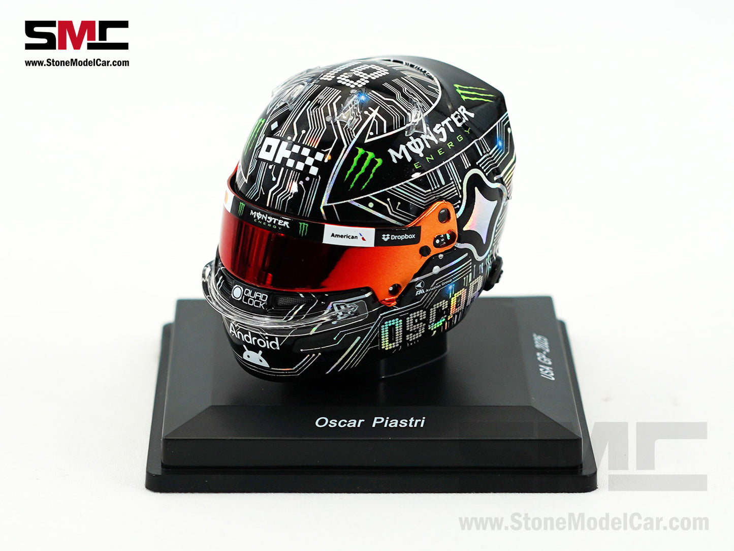 McLaren F1 MCL39 #81 Oscar Piastri US Austin GP 2025 Spark 1:5 Miniature Helmet