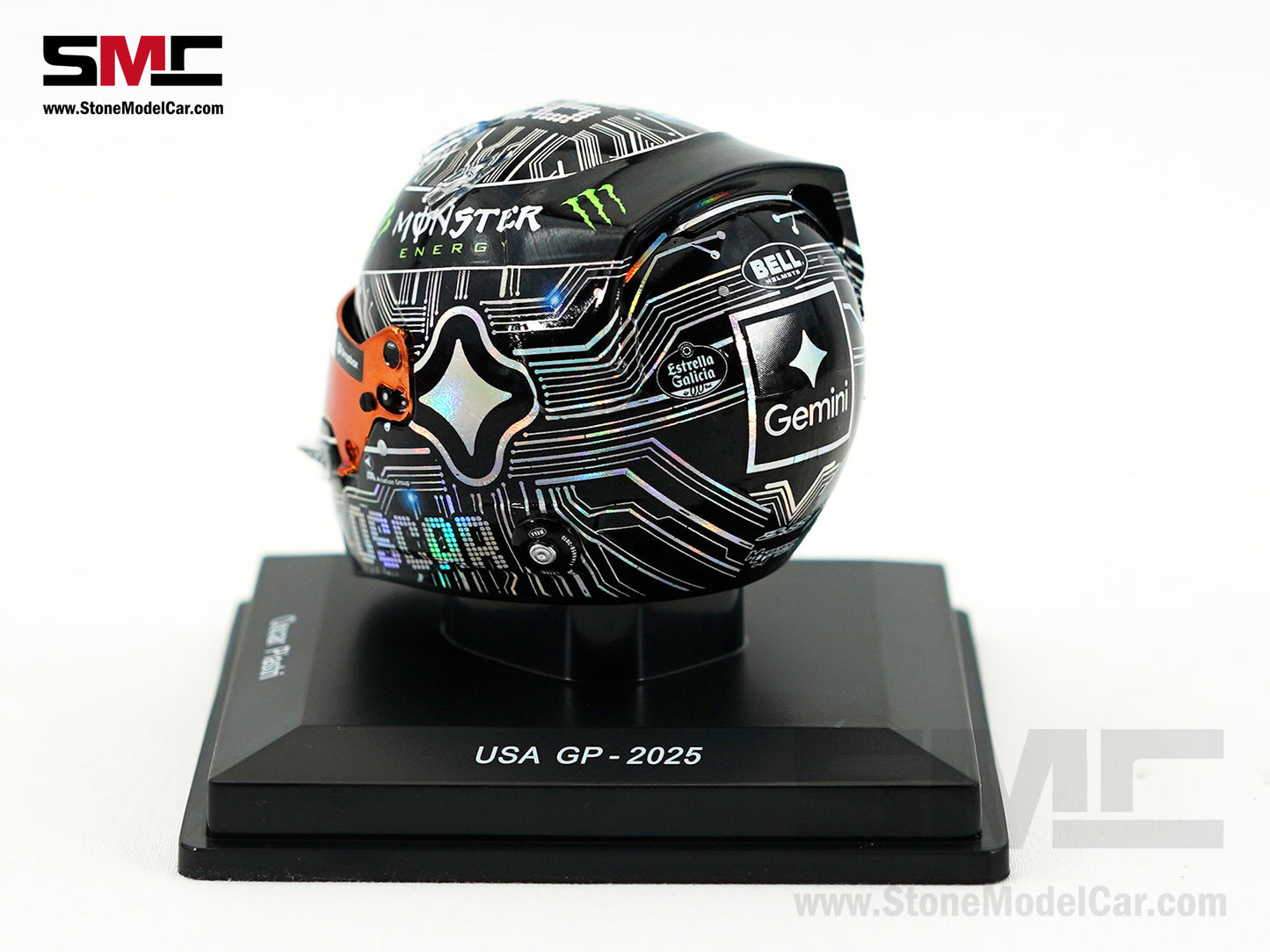 McLaren F1 MCL39 #81 Oscar Piastri US Austin GP 2025 Spark 1:5 Miniature Helmet