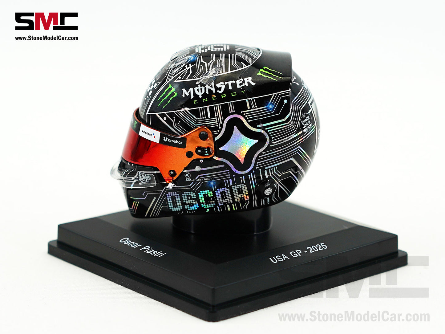 McLaren F1 MCL39 #81 Oscar Piastri US Austin GP 2025 Spark 1:5 Miniature Helmet