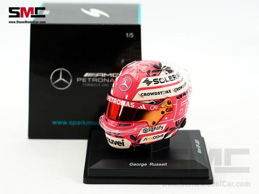 Mercedes F1 W16 #63 George Russell Miami GP 2025 Spark 1:5 Miniature Helmet