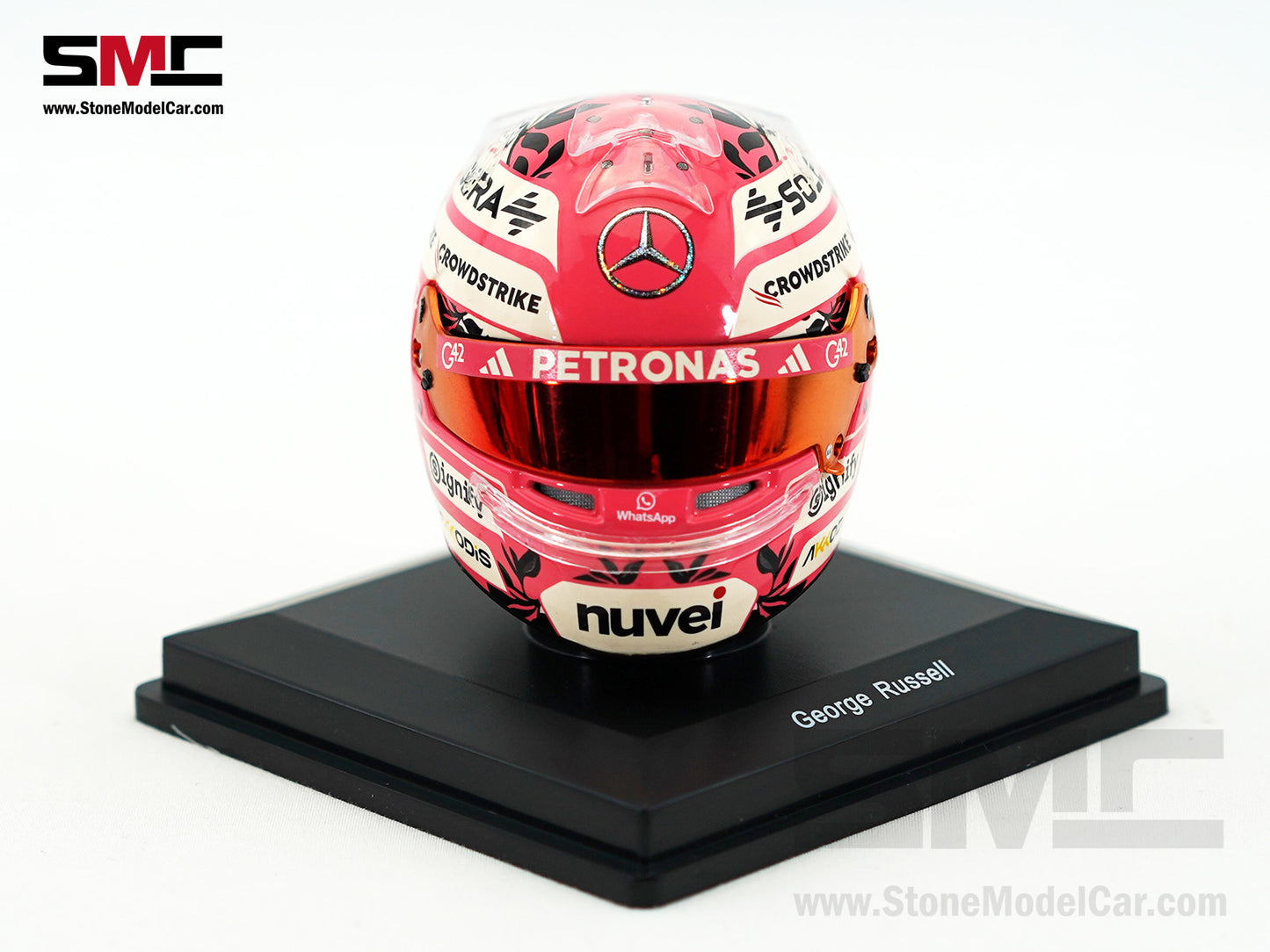 Mercedes F1 W16 #63 George Russell Miami GP 2025 Spark 1:5 Miniature Helmet