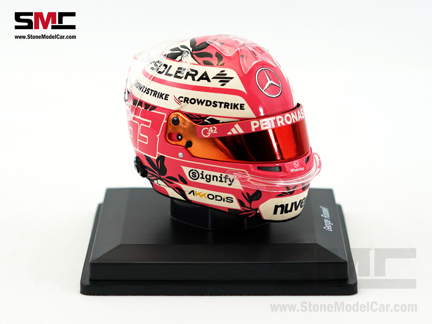 Mercedes F1 W16 #63 George Russell Miami GP 2025 Spark 1:5 Miniature Helmet