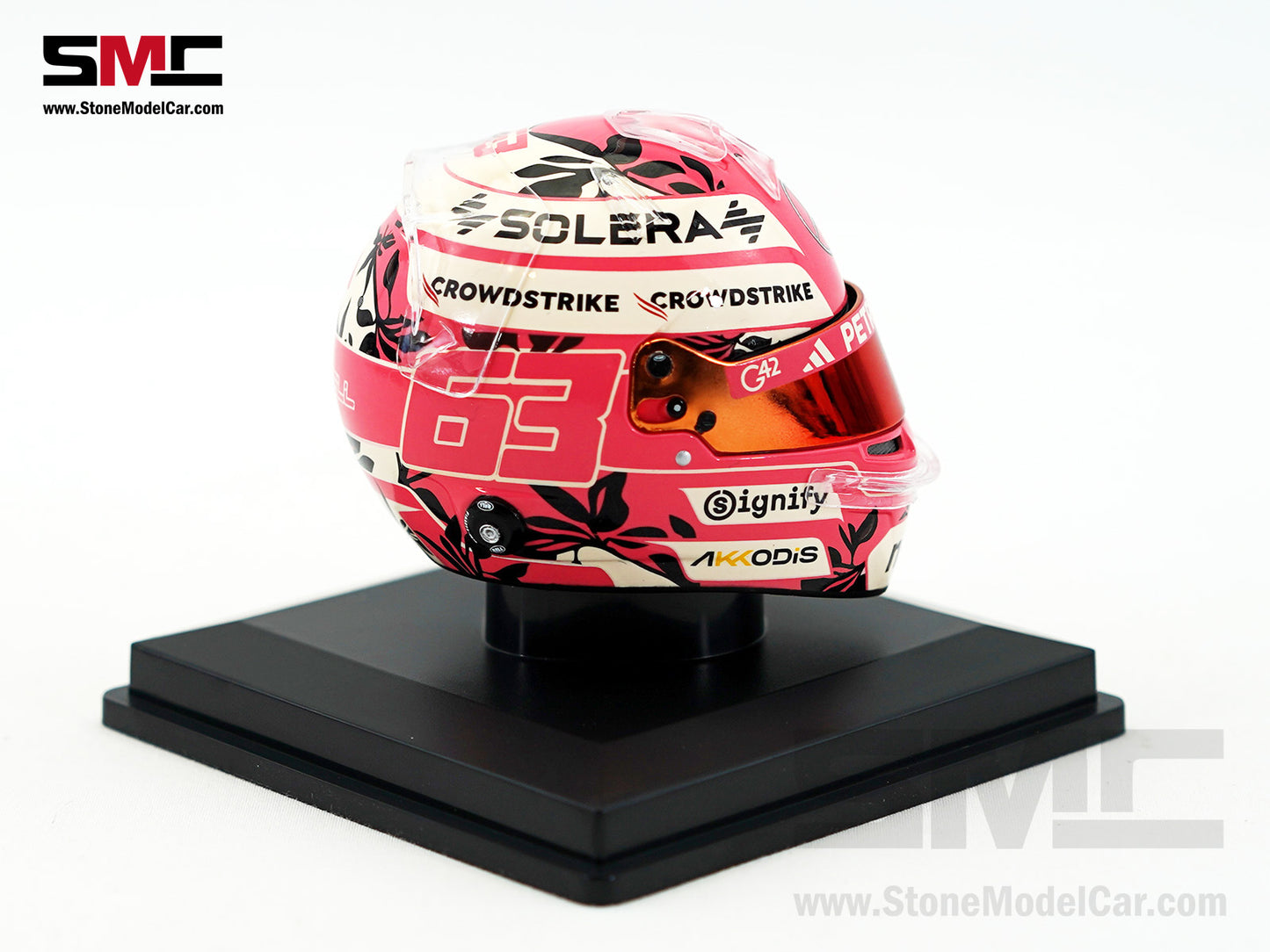 Mercedes F1 W16 #63 George Russell Miami GP 2025 Spark 1:5 Miniature Helmet