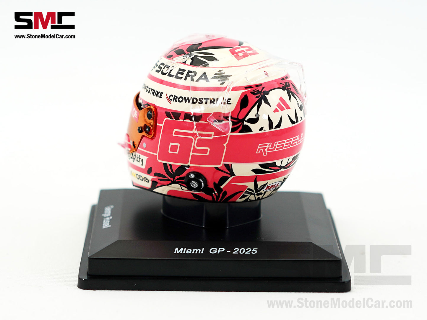 Mercedes F1 W16 #63 George Russell Miami GP 2025 Spark 1:5 Miniature Helmet