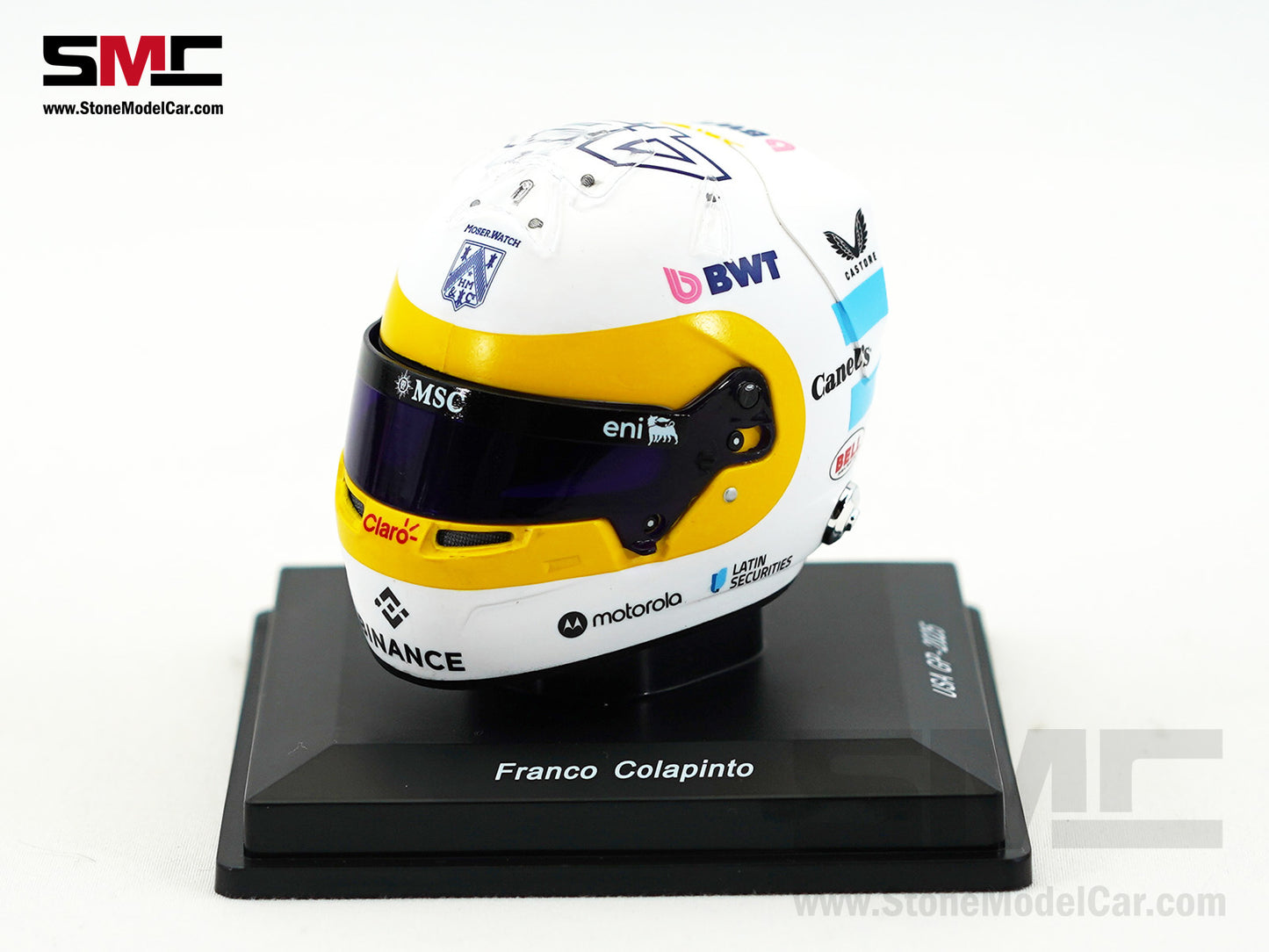 Alpine Renault F1 A525 #43 Franco Colapinto US GP 2025 Spark 1:5 Miniature Helmet