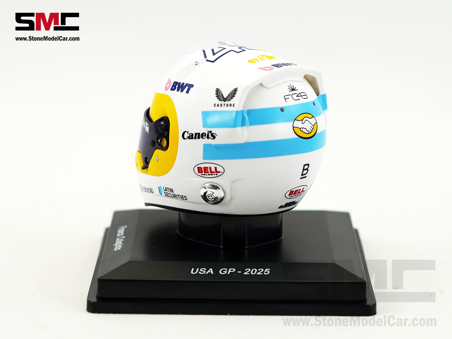 Alpine Renault F1 A525 #43 Franco Colapinto US GP 2025 Spark 1:5 Miniature Helmet
