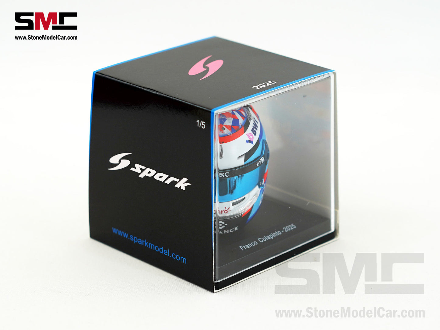Alpine Renault F1 A525 #43 Franco Colapinto Season 2025 Spark 1:5 Miniature Helmet