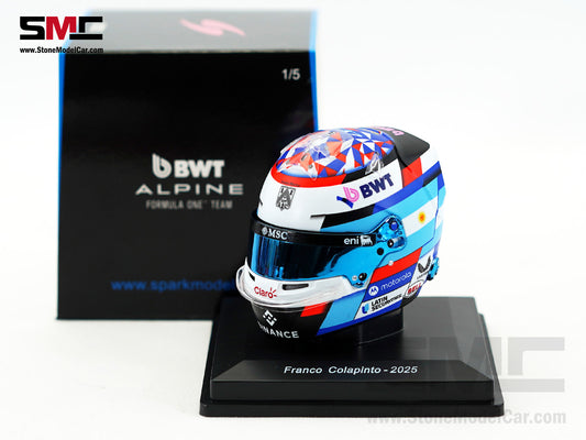 Alpine Renault F1 A525 #43 Franco Colapinto Season 2025 Spark 1:5 Miniature Helmet