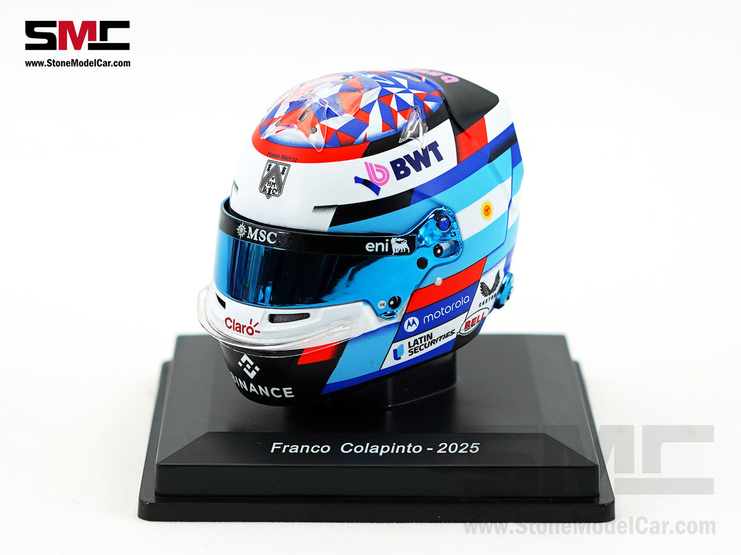 Alpine Renault F1 A525 #43 Franco Colapinto Season 2025 Spark 1:5 Miniature Helmet