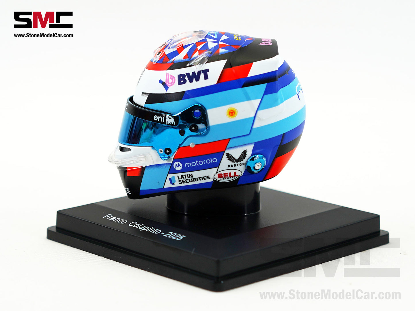 Alpine Renault F1 A525 #43 Franco Colapinto Season 2025 Spark 1:5 Miniature Helmet