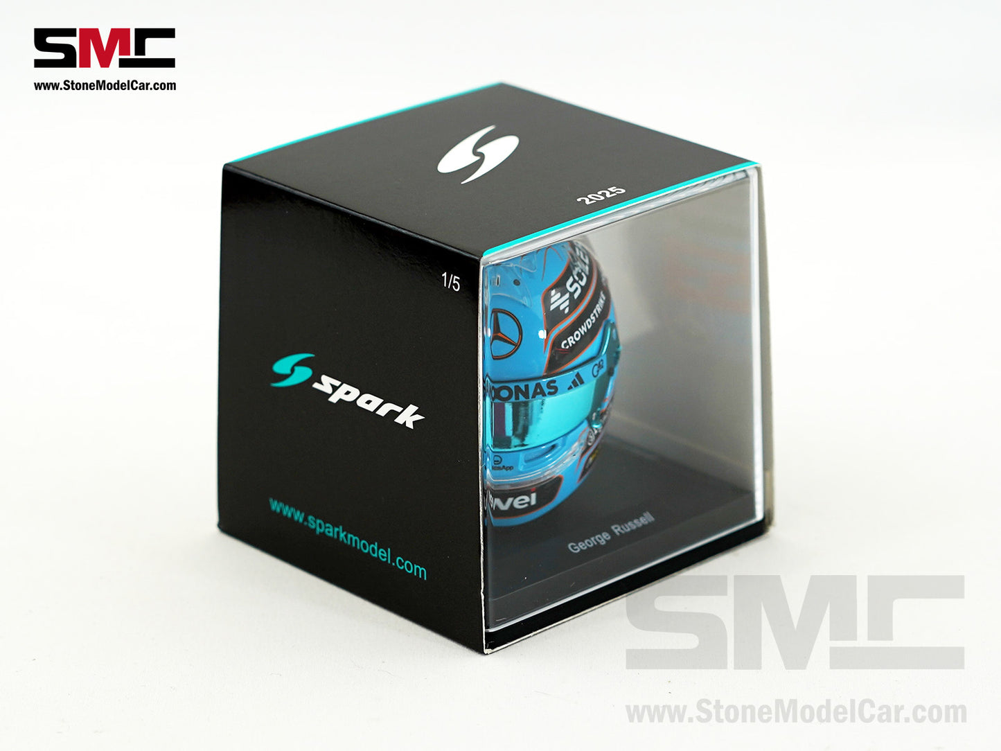 Mercedes F1 W16 #63 George Russell British GP 2025 Spark 1:5 Miniature Helmet