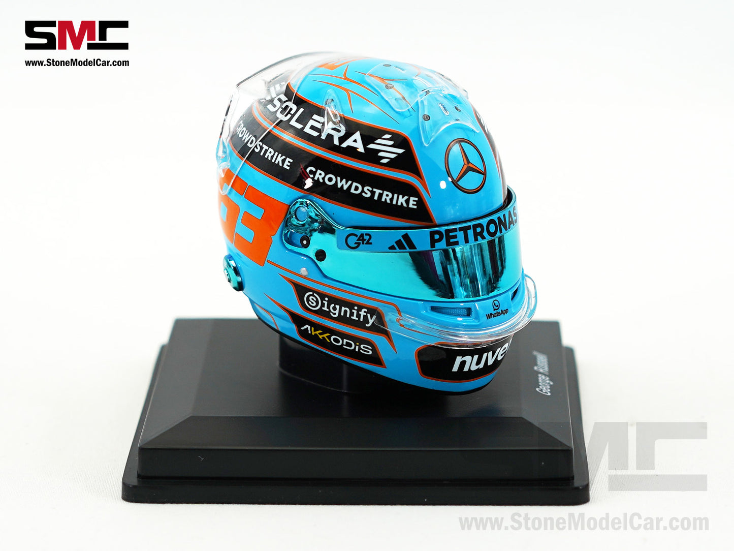 Mercedes F1 W16 #63 George Russell British GP 2025 Spark 1:5 Miniature Helmet