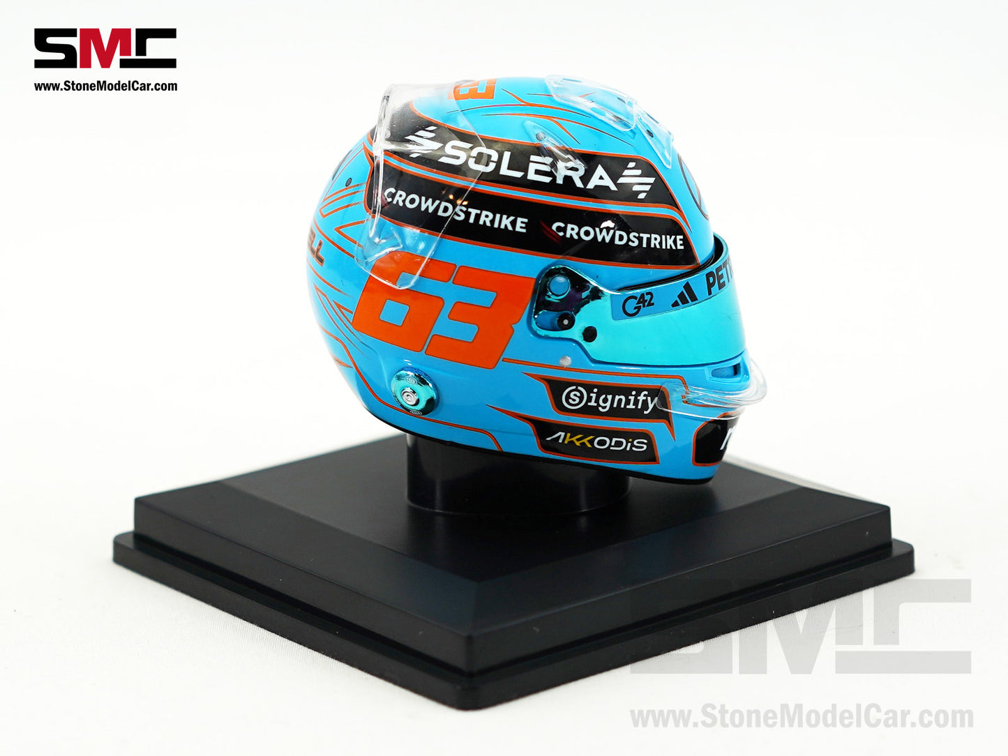 Mercedes F1 W16 #63 George Russell British GP 2025 Spark 1:5 Miniature Helmet