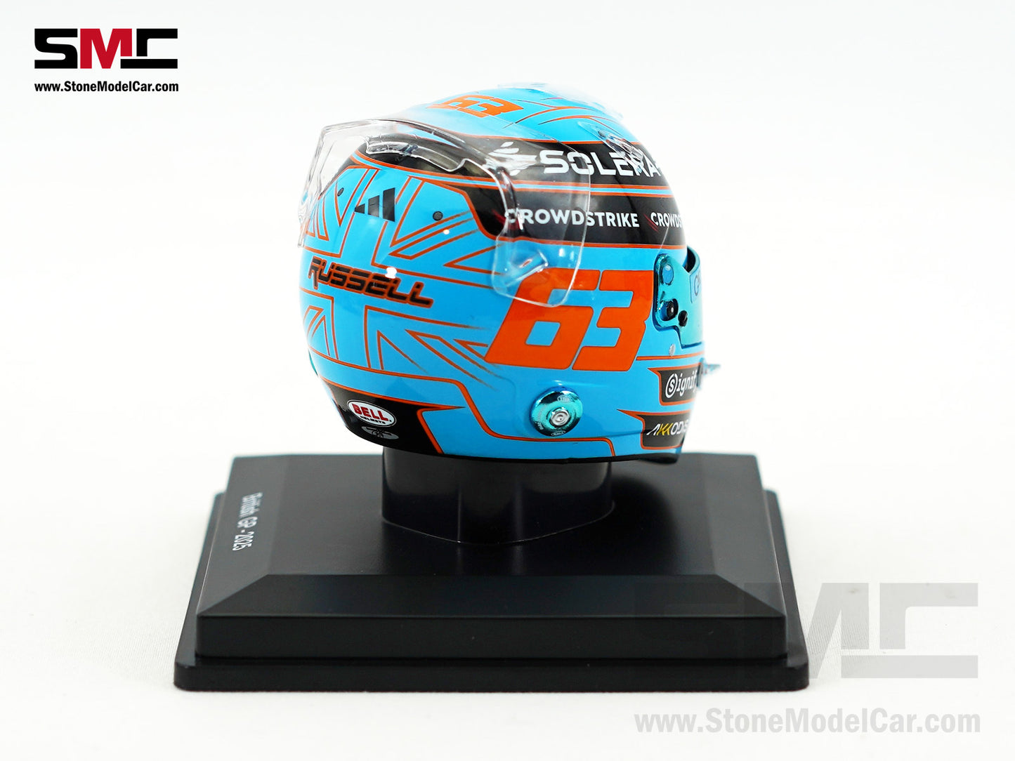 Mercedes F1 W16 #63 George Russell British GP 2025 Spark 1:5 Miniature Helmet