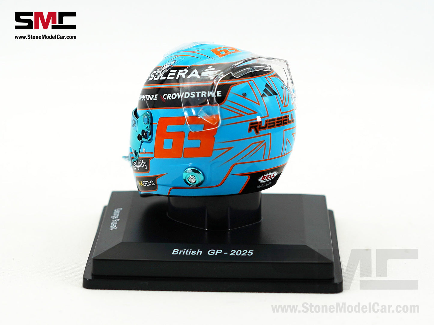Mercedes F1 W16 #63 George Russell British GP 2025 Spark 1:5 Miniature Helmet