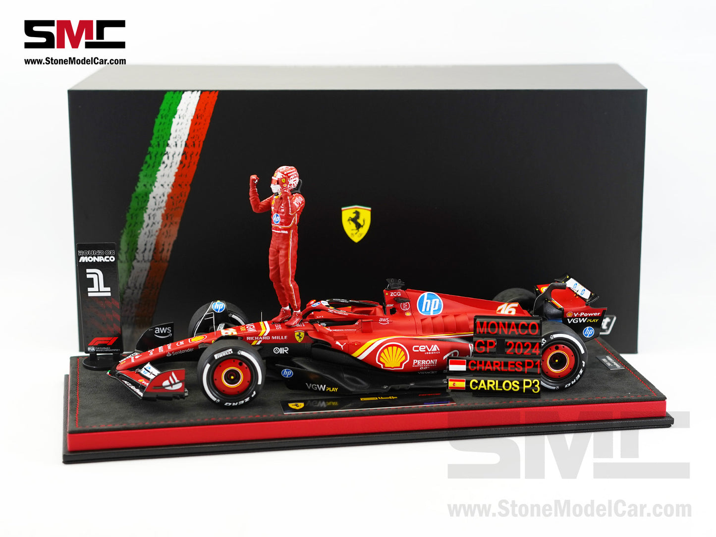 Ferrari F1 SF-24 #16 Charles Leclerc Winner Monaco GP 2024 Looksmart 1:18 Special Edition