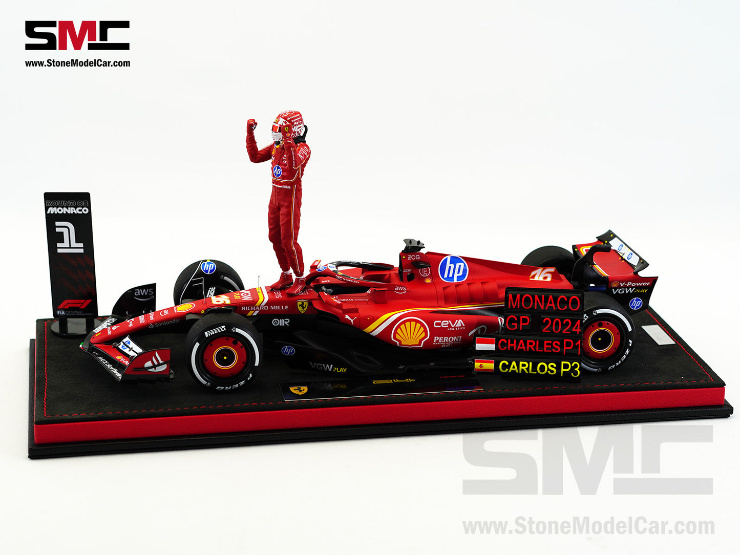 Ferrari F1 SF-24 #16 Charles Leclerc Winner Monaco GP 2024 Looksmart 1:18 Special Edition