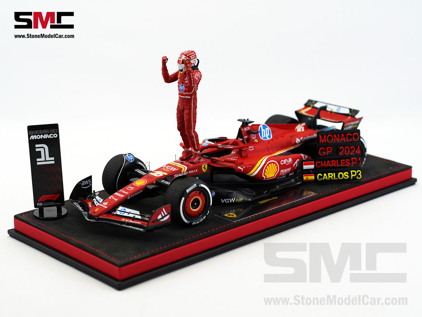 Ferrari F1 SF-24 #16 Charles Leclerc Winner Monaco GP 2024 Looksmart 1:18 Special Edition