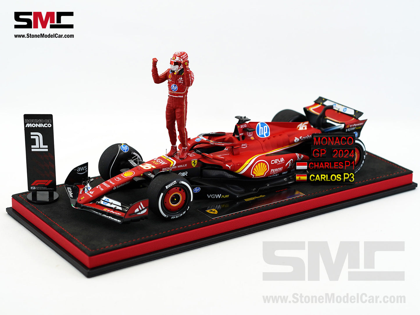 Ferrari F1 SF-24 #16 Charles Leclerc Winner Monaco GP 2024 Looksmart 1:18 Special Edition
