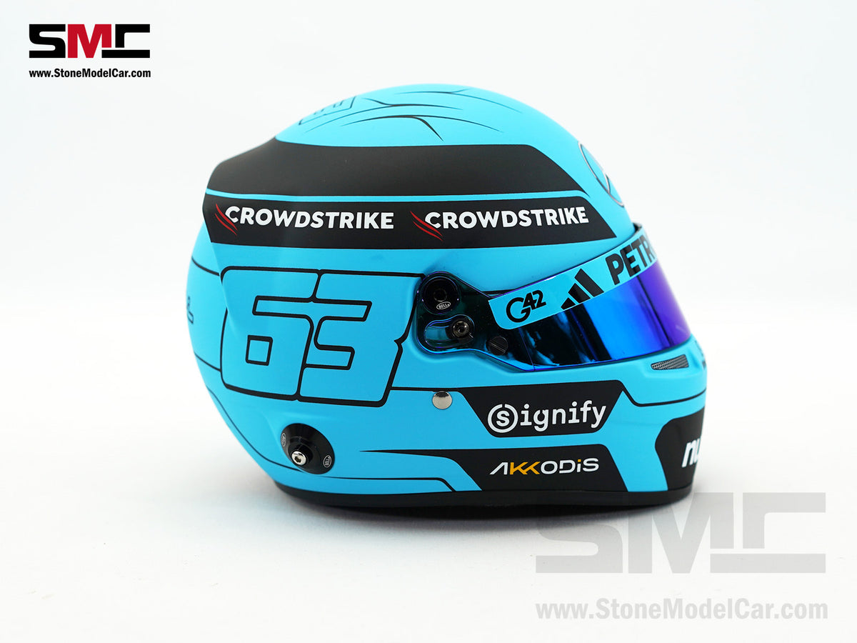 Mercedes F1 W16 #63 George Russell Season 2025 Canada GP Winner BELL 1:2 Miniature Helmet