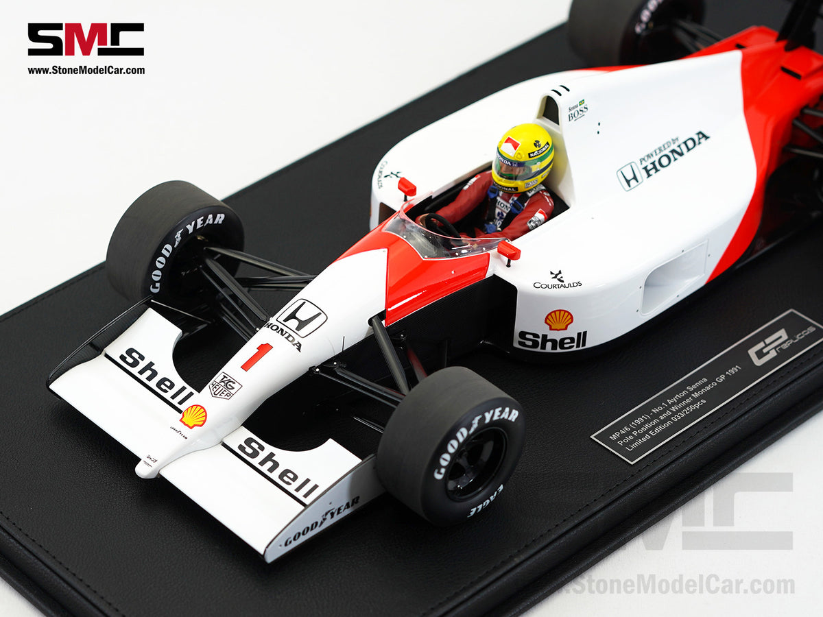 Mclaren F1 MP4/6 #1 Ayrton Senna Monaco 1991 World Champion with Driver 1:12 GP REPLICAS Plus Decal