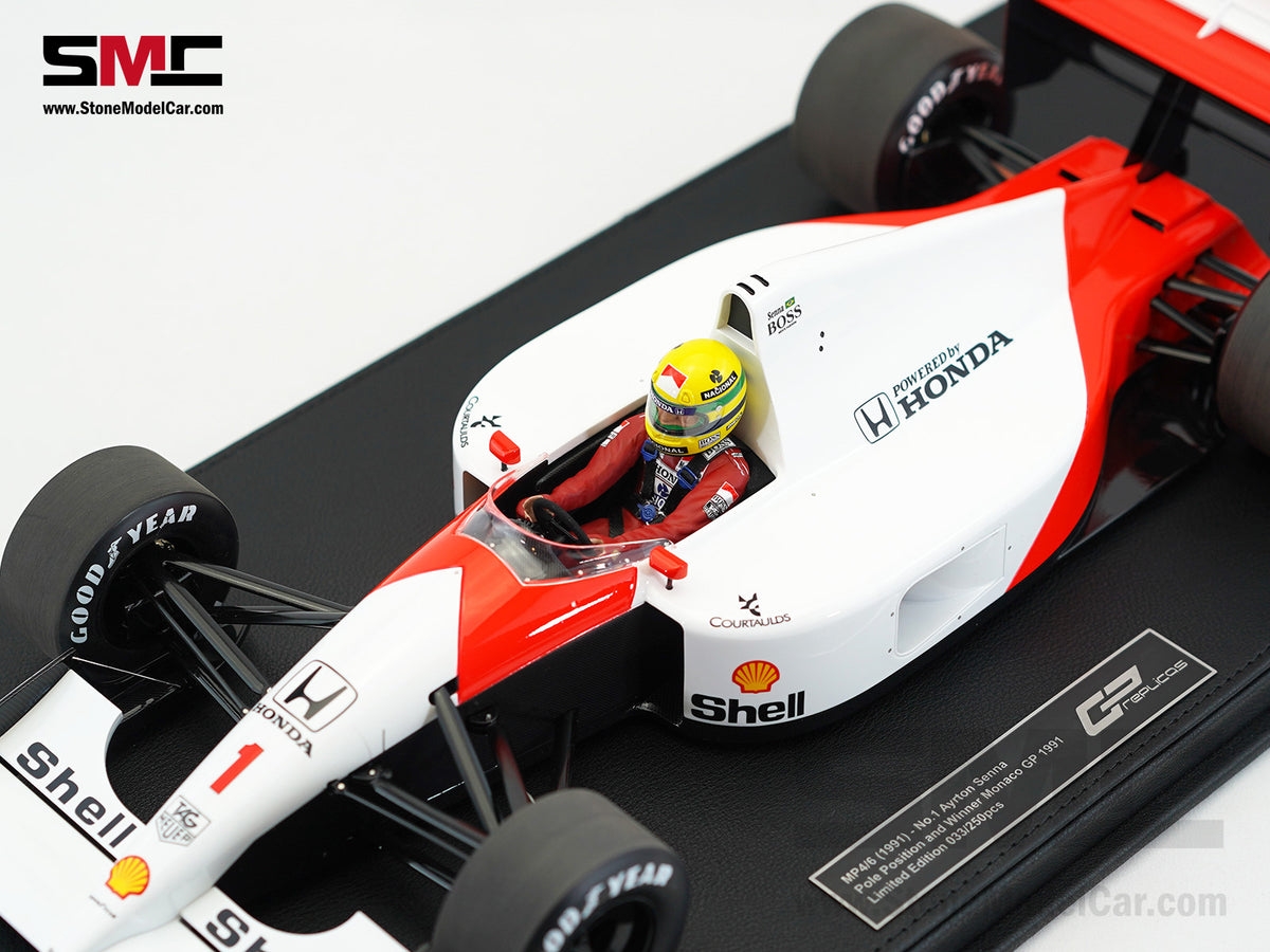 Mclaren F1 MP4/6 #1 Ayrton Senna Monaco 1991 World Champion with Driver 1:12 GP REPLICAS Plus Decal