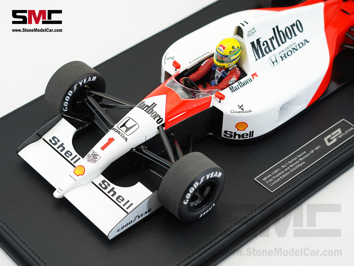 Mclaren F1 MP4/6 #1 Ayrton Senna Monaco 1991 World Champion with Driver 1:12 GP REPLICAS with Decal