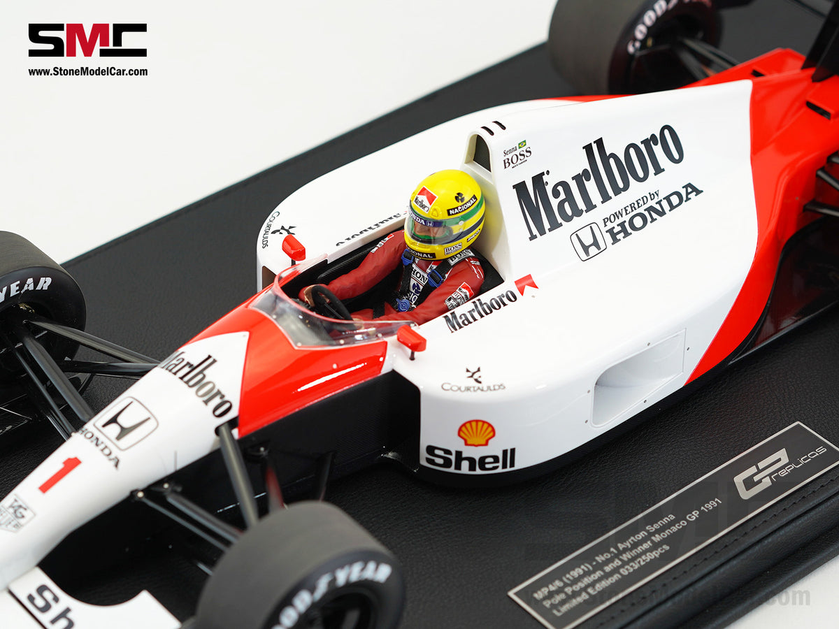 Mclaren F1 MP4/6 #1 Ayrton Senna Monaco 1991 World Champion with Driver 1:12 GP REPLICAS with Decal