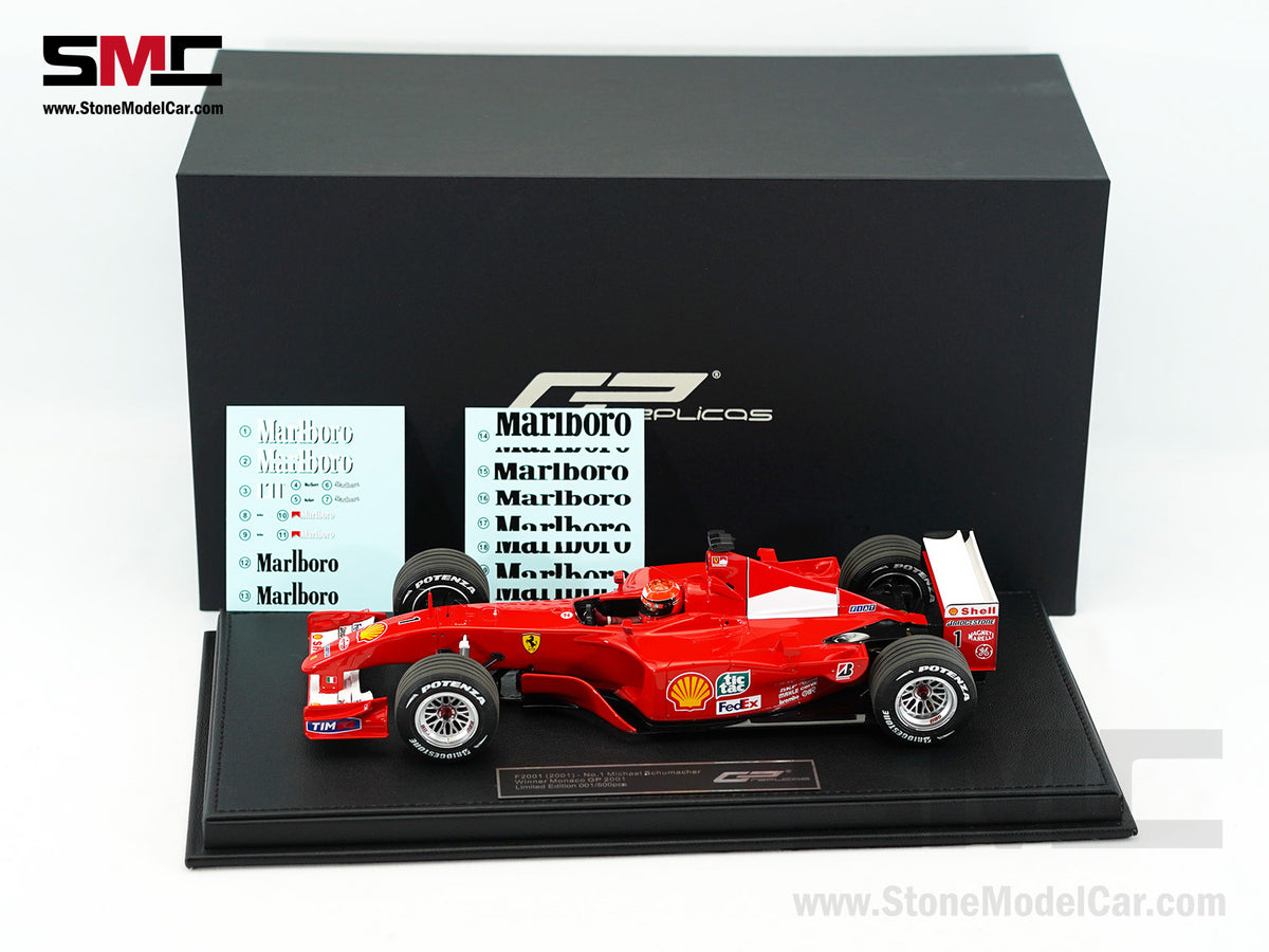 Ferrari F1 F2001 #1 Michael Schumacher Monaco GP Winner 2001 World Champion 1:18 GP REPLICAS with Driver + Decal