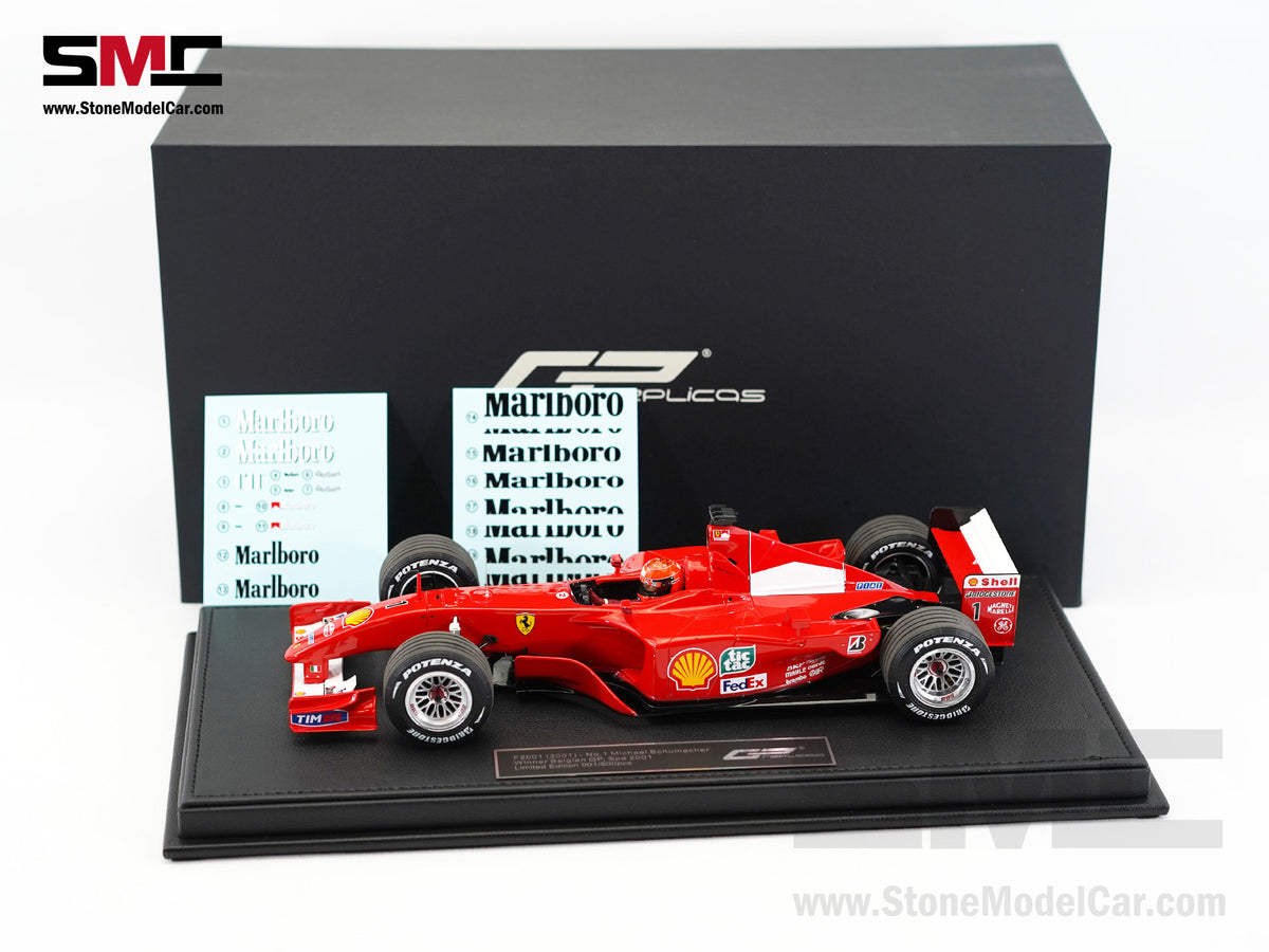 Ferrari F1 F2001 #1 Michael Schumacher Belgium GP Winner 2001 World Champion 1:18 GP REPLICAS with Driver + Decal