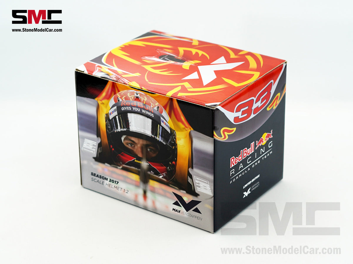 Red Bull F1 RB13 #33 Max Verstappen Season 2017 Livery Arai Schuberth 1:2 Miniature Helmet