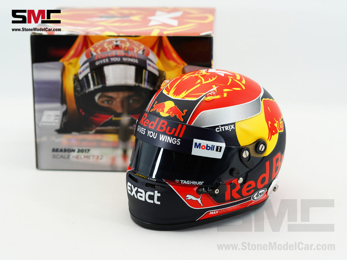 Red Bull F1 RB13 #33 Max Verstappen Season 2017 Livery Arai Schuberth 1:2 Miniature Helmet