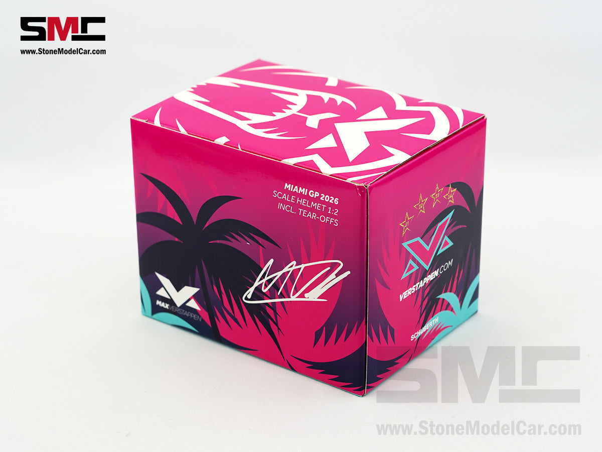 Red Bull F1 RB22 #3 Max Verstappen Miami GP 2026 Special Livery Schuberth 1:2 Miniature Helmet