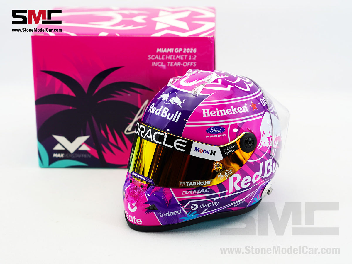 Red Bull F1 RB22 #3 Max Verstappen Miami GP 2026 Special Livery Schuberth 1:2 Miniature Helmet