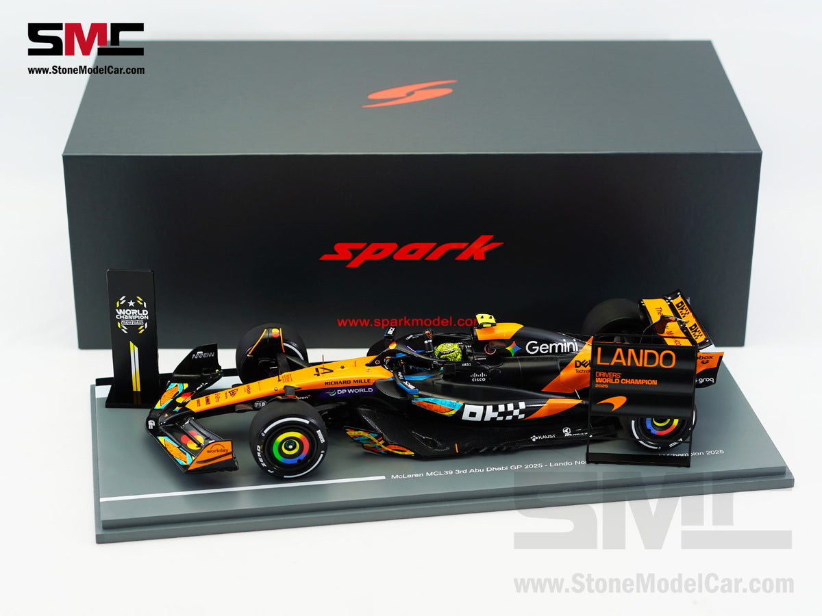 McLaren F1 MCL39 #4 Lando Norris Abu Dhabi GP 2025 World Champion 1:18 Spark 18S1118
