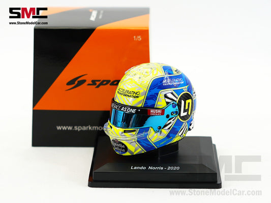 McLaren F1 MCL35 #4 Lando Norris Year 2020 Season Spark 1:5 Miniature Helmet 5HF042