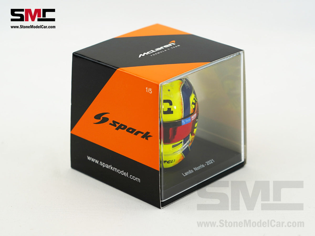 McLaren F1 MCL35M #4 Lando Norris Year 2021 Season Spark 1:5 Miniature Helmet 5HF054