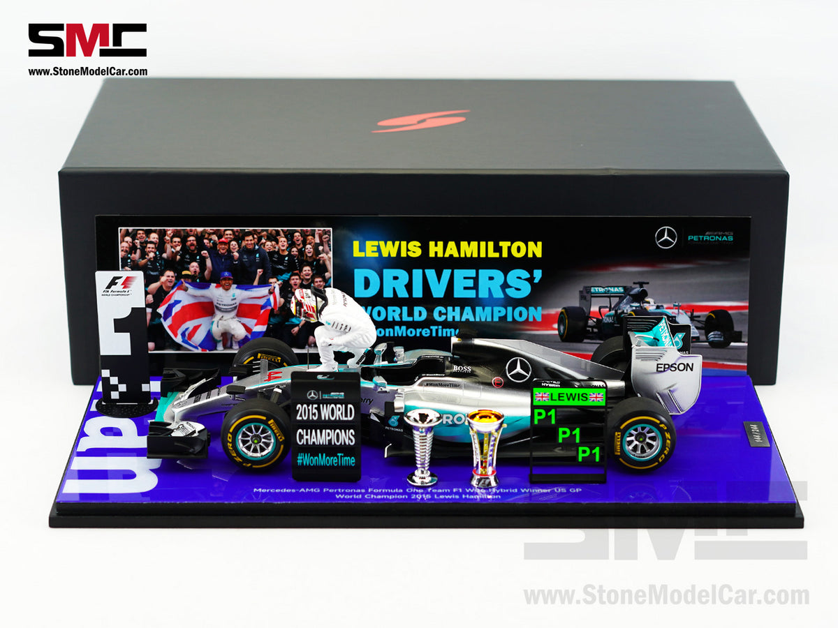 2015 3x World Champion Mercedes F1 W06 #44 Lewis Hamilton US GP 1:18 Spark Special Figure Edition