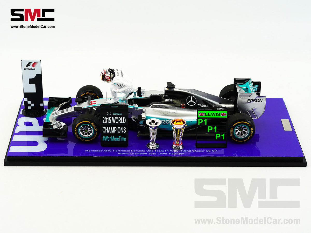2015 3x World Champion Mercedes F1 W06 #44 Lewis Hamilton US GP 1:18 Spark Special Figure Edition