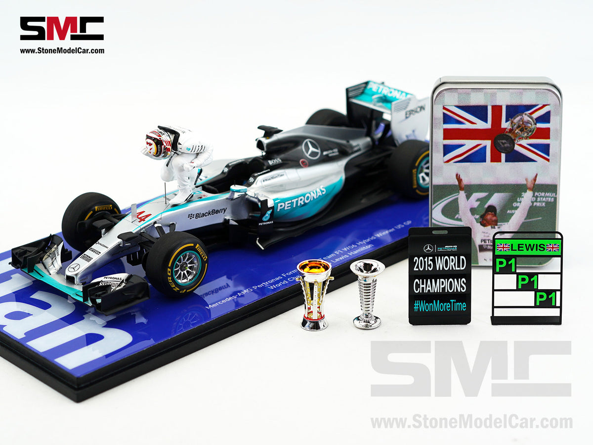 2015 3x World Champion Mercedes F1 W06 #44 Lewis Hamilton US GP 1:18 Spark Special Figure Edition
