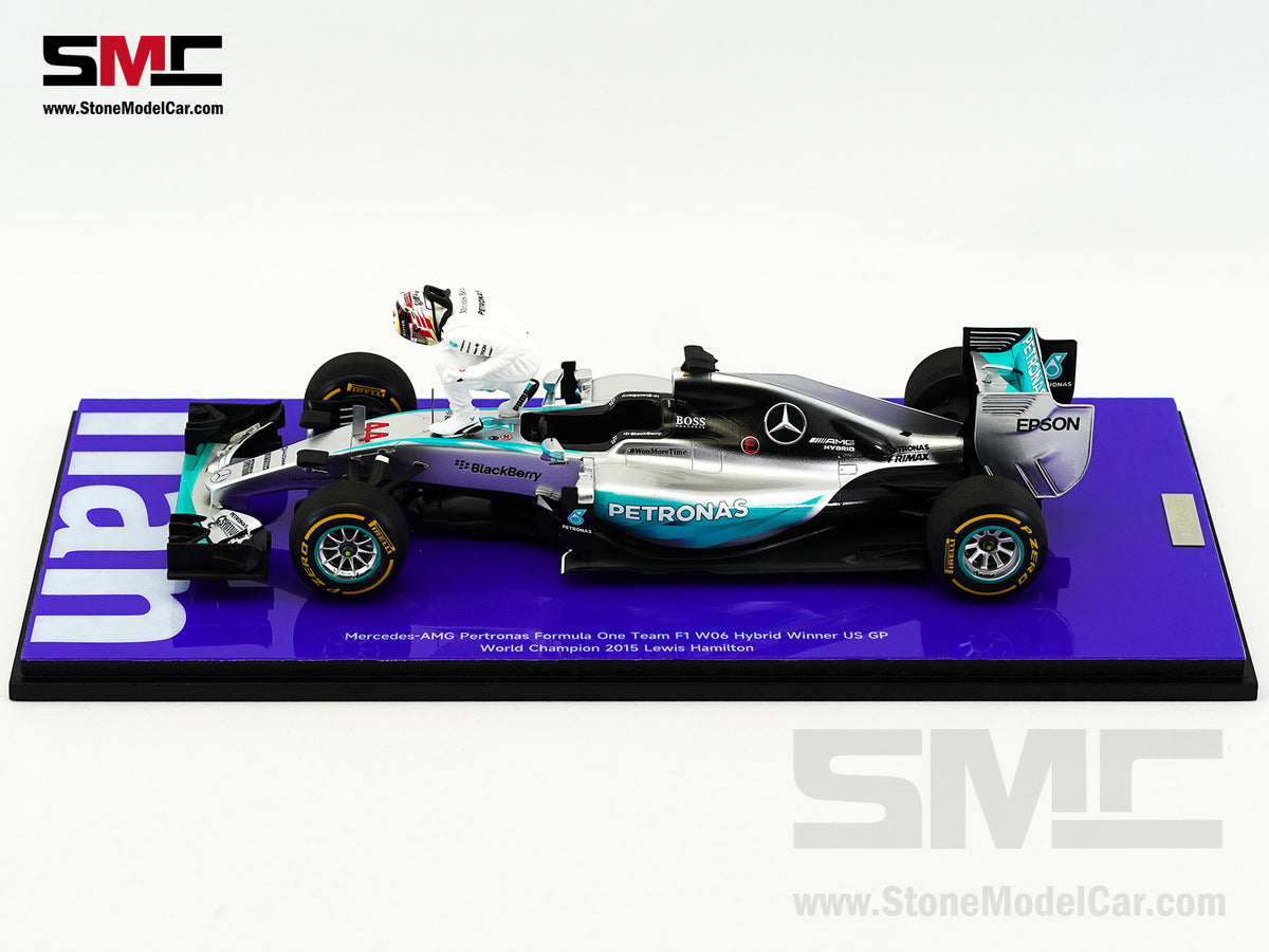 2015 3x World Champion Mercedes F1 W06 #44 Lewis Hamilton US GP 1:18 Spark Special Figure Edition