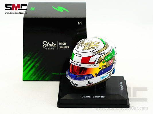 Stake F1 KICK Sauber C45 #5 Gabriel Bortoleto Italy GP 2025 Spark 1:5 Miniature Helmet 5HF224
