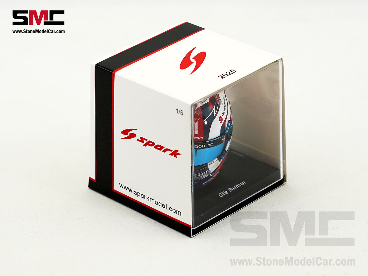 Haas F1 Team VF-25 #87 Oliver Bearman British GP 2025 Spark 1:5 Miniature Helmet 5HF221