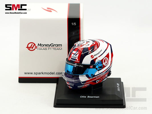Haas F1 Team VF-25 #87 Oliver Bearman British GP 2025 Spark 1:5 Miniature Helmet 5HF221