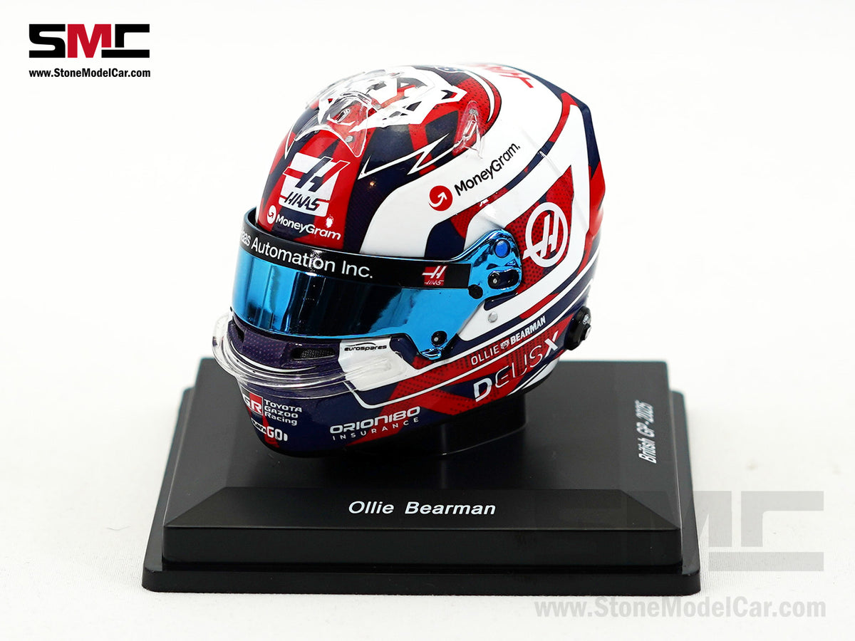 Haas F1 Team VF-25 #87 Oliver Bearman British GP 2025 Spark 1:5 Miniature Helmet 5HF221