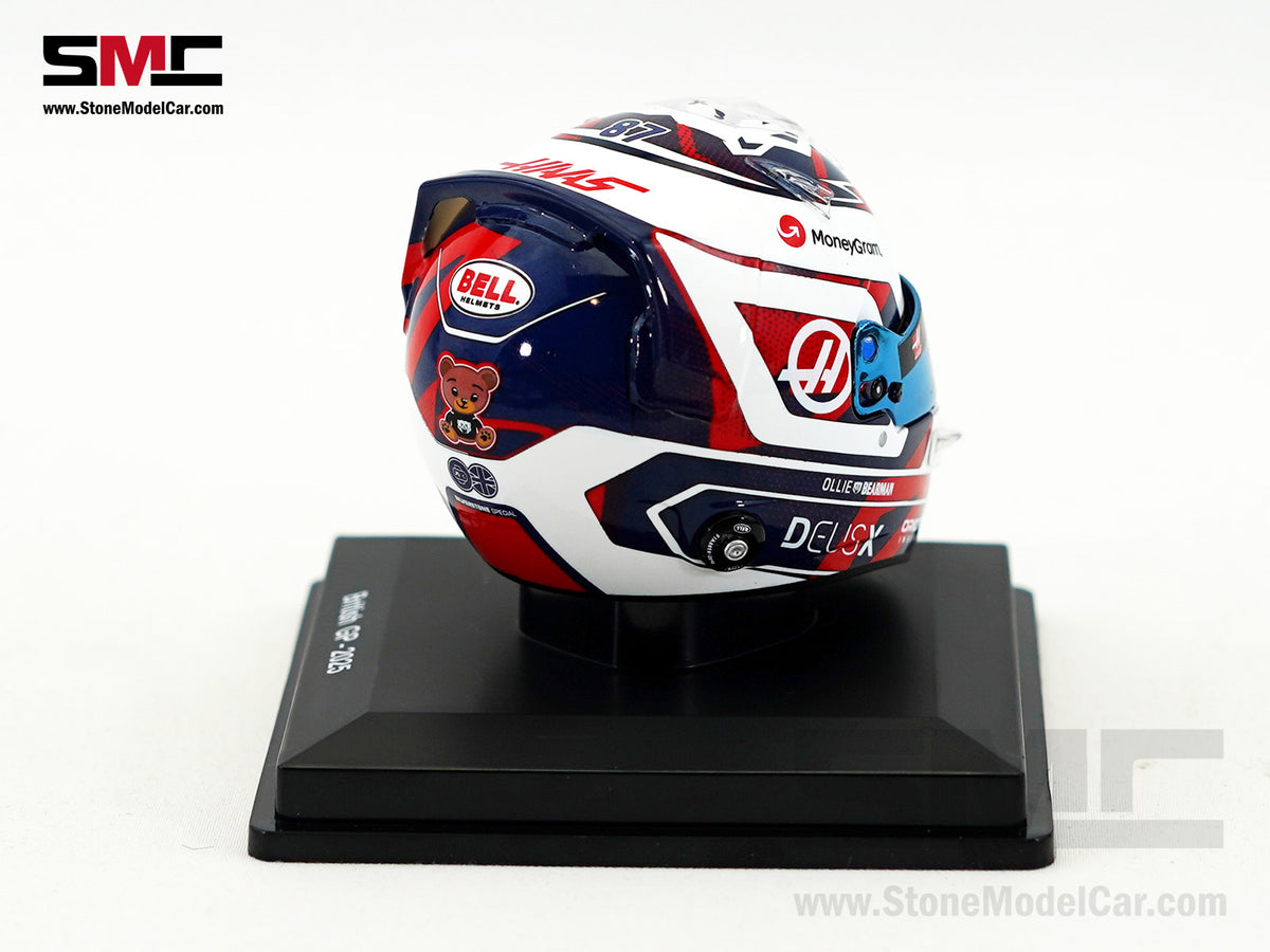 Haas F1 Team VF-25 #87 Oliver Bearman British GP 2025 Spark 1:5 Miniature Helmet 5HF221