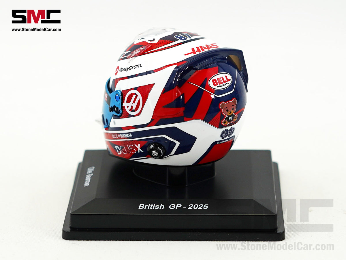 Haas F1 Team VF-25 #87 Oliver Bearman British GP 2025 Spark 1:5 Miniature Helmet 5HF221