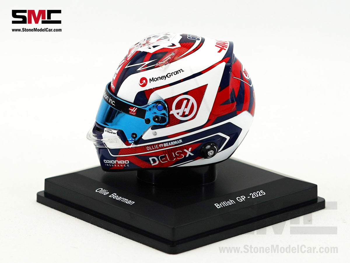 Haas F1 Team VF-25 #87 Oliver Bearman British GP 2025 Spark 1:5 Miniature Helmet 5HF221