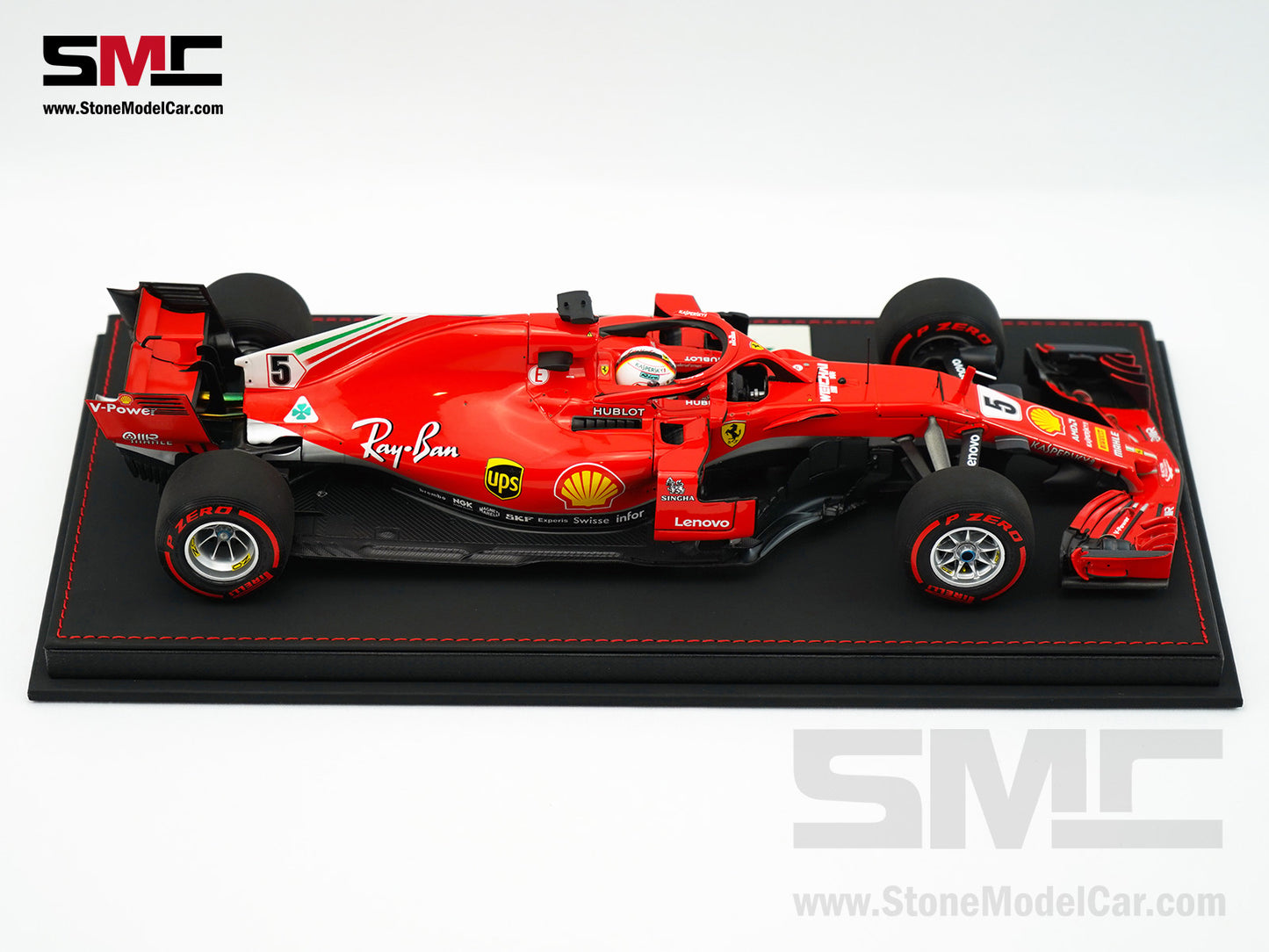 Ferrari F1 SF71H #5 Sebastian Vettel Canada GP 2018 50th Win 1:18 BBR Leather Base LE 8pcs